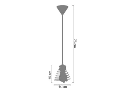 TOSEL Suspensión ,metal,,A 75x D14xP14cm Naranja Discount