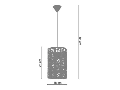 TOSEL Suspensión ,metal, ,A85xD 18x P 18cm Negro Clearance