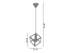 TOSEL Lámpara Suspendida-Suspensión ,metal, ,A86xD27xP27cm Negro