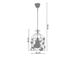 TOSEL Lámpara Suspendida-Suspensión ,metal,,A96xD 23xP23cm Rojo