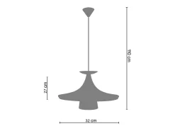 TOSEL Lámpara Suspendida-Suspensión ,metal, ,A110xD 36xP36cm Rosa