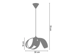 Discount TOSEL Suspensión ,metal,Rosa , A78xD30xP30cm Rosa palo