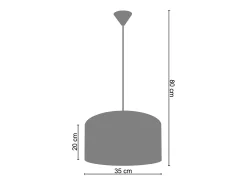 TOSEL Suspensión ,tela ,Negro ,A80xD35xP35 cm Negro / Plateado Best