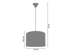 TOSEL Lámpara Suspendida-Suspensión ,tela,Marrón,A78xD30xP30cm Marru00f3n
