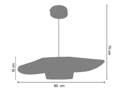 TOSEL Suspensión ,tela, ,A70xD55xP60cm Negro