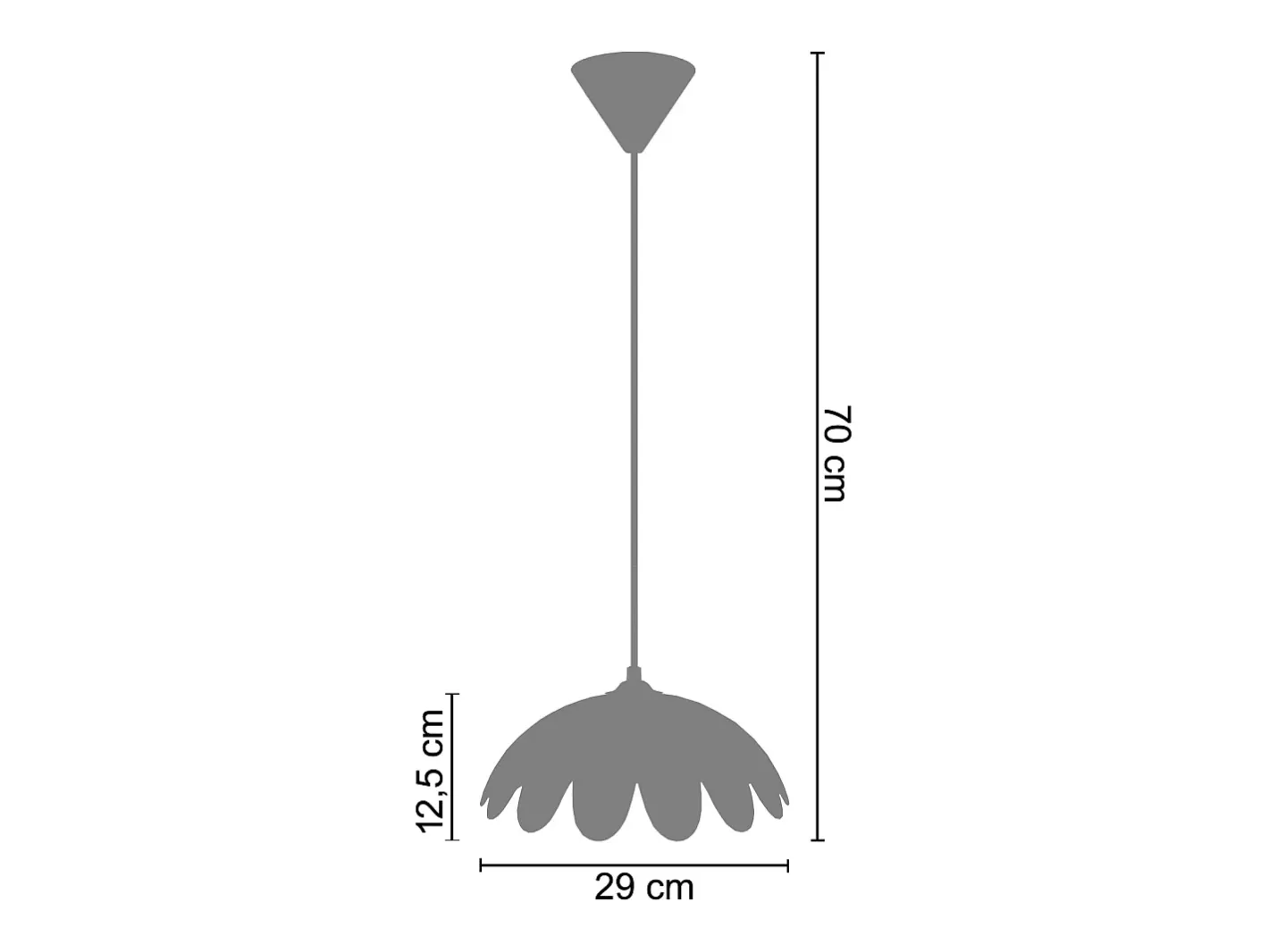TOSEL Suspensión ,vidrio , ,A70xD29x P29cm Rosa