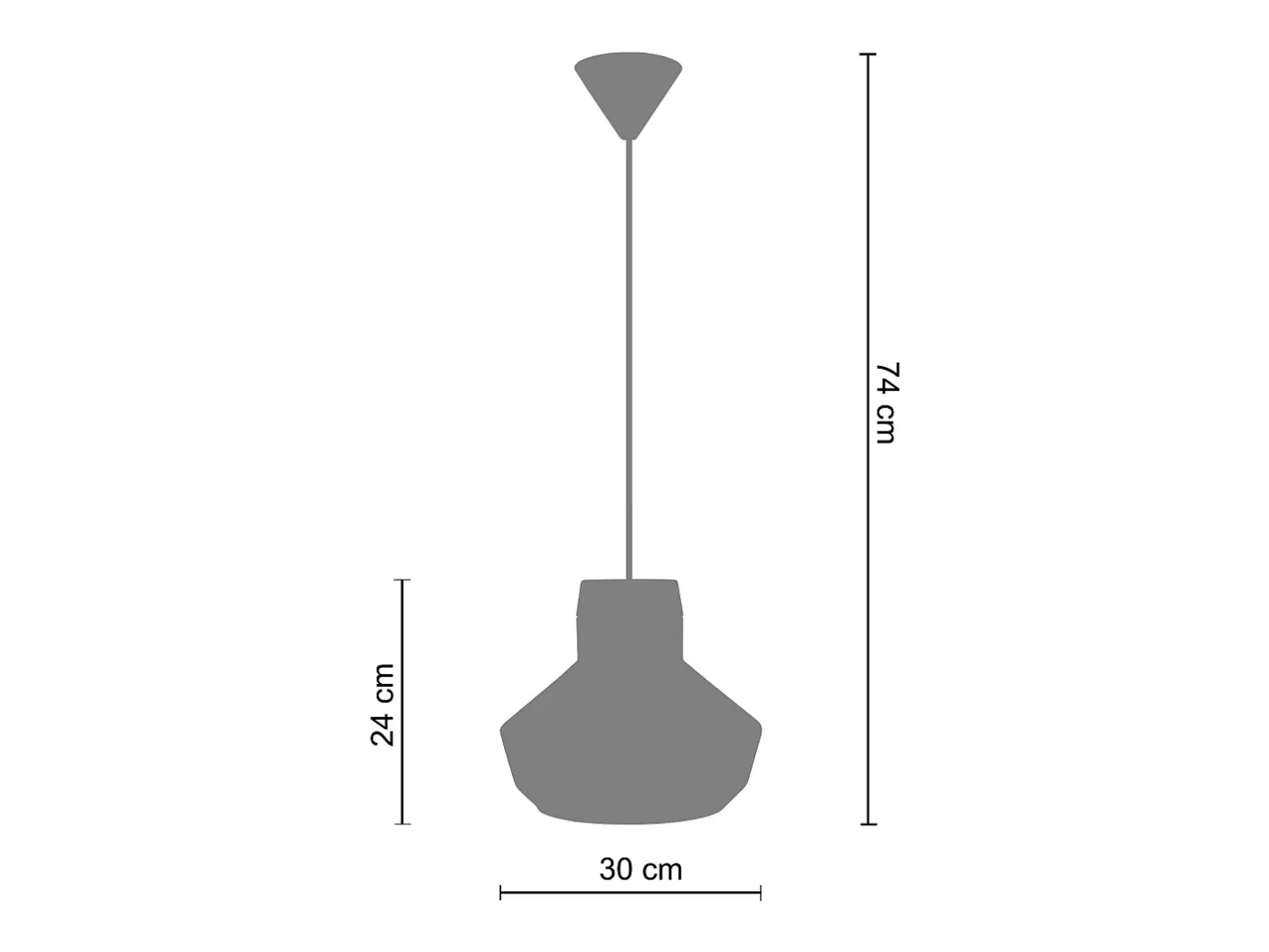 TOSEL Suspensión ,vidrio ,,A84xD30x P30cm Rojo