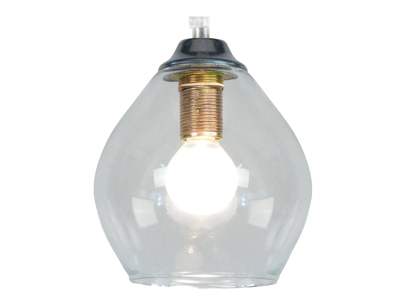 TOSEL Suspensión ,vidrio,Aluminio, A 80xD18x P 18cm Plateado New