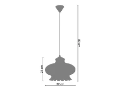 TOSEL Lámpara Suspendida-Suspensión ,vidrio,AMARILLO,A80xD17,5xP17,5cm Amarillo claro