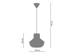 TOSEL Lámpara Suspendida-Suspensión ,vidrio, ,A84xD30x P 30cm Azul