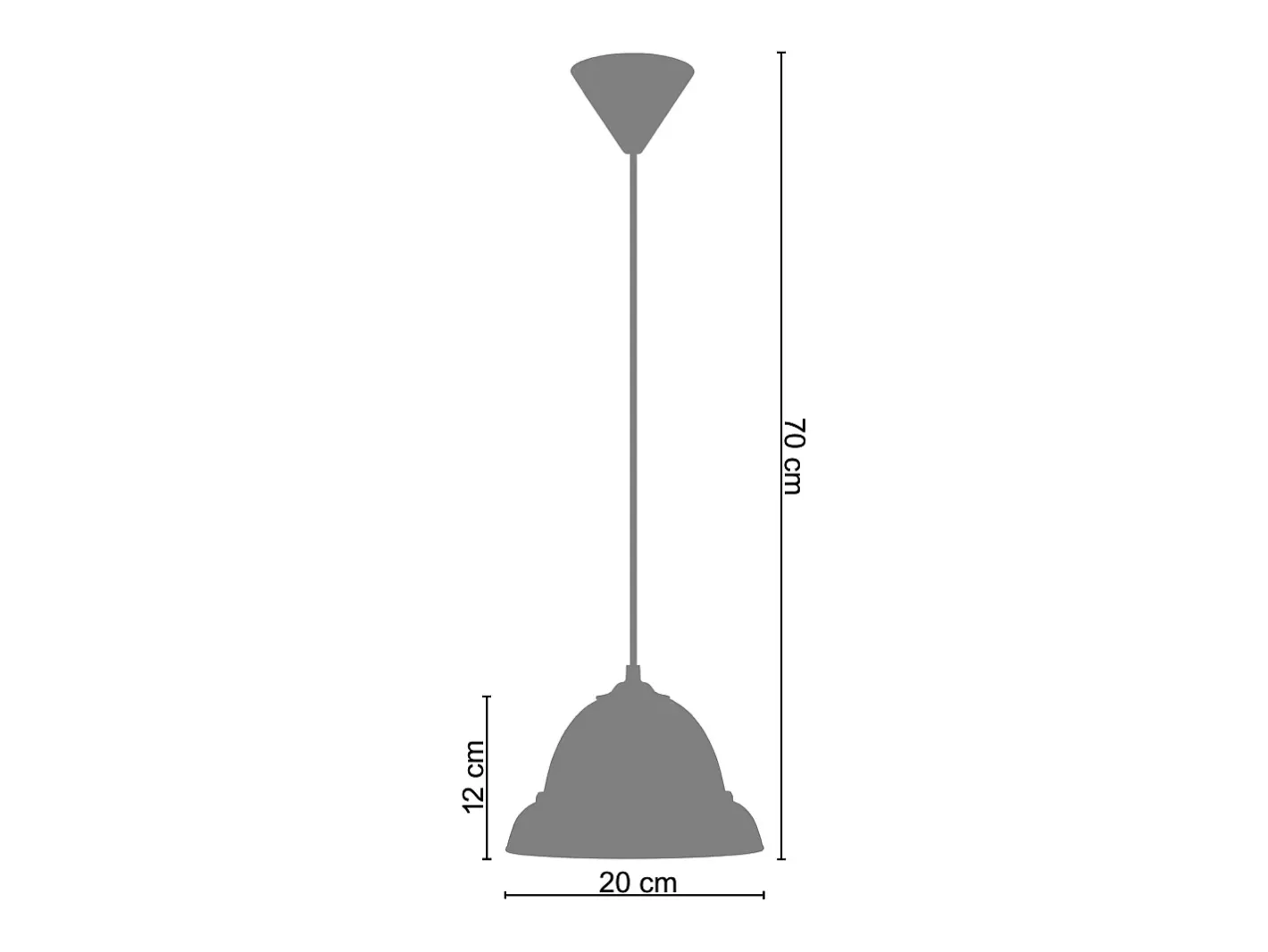 TOSEL Suspensión ,vidrio,,A70xD20x P 20cm Blanco Hot