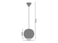 Clearance TOSEL Suspensión ,vidrio,,A77xD20xP 20cm Blanco
