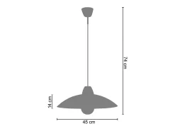 TOSEL Suspensión ,vidrio, ,A74xD45xP45cm Blanco
