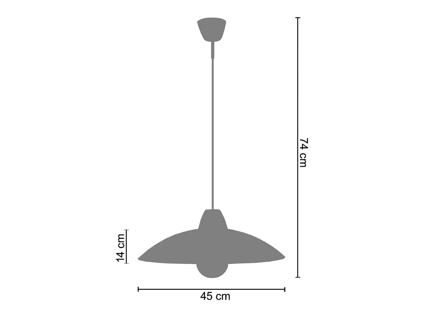TOSEL Suspensión ,vidrio, ,A74xD45xP45cm Blanco