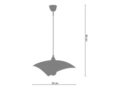 TOSEL Suspensión ,vidrio,Blanco ,A60xD30xP30cm Rojo Best