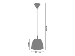 TOSEL Lámpara Suspendida-Suspensión ,vidrio,,A80xD20xP20cm Blanco