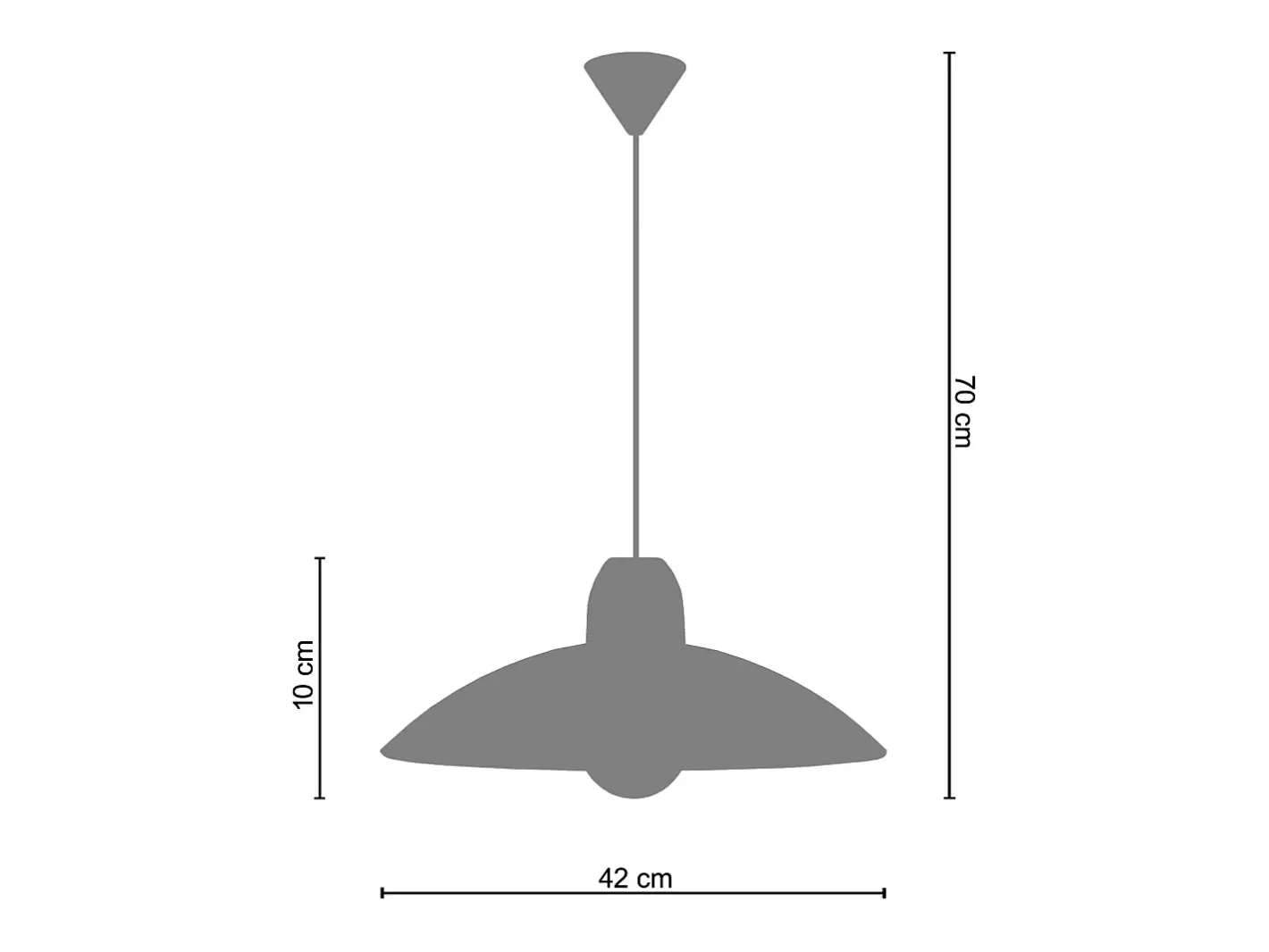 TOSEL Suspensión ,vidrio,,A70xD42x P 42cm Blanco Best