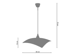 TOSEL Lámpara Suspendida-Suspensión ,vidrio, ,A 70xD30x P 30cm Gris