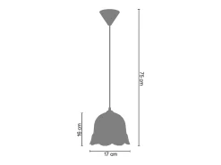 TOSEL Suspensión ,vidrio,Gris ,A80xD 17xP17cm Violeta Outlet
