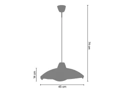 TOSEL Lámpara Suspendida-Suspensión ,vidrio, ,A 74x D45xP45cm Gris