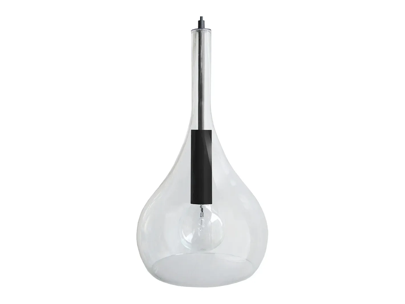 TOSEL Lámpara Suspendida-Suspensión ,vidrio, ,A108xD25xP25cm Negro