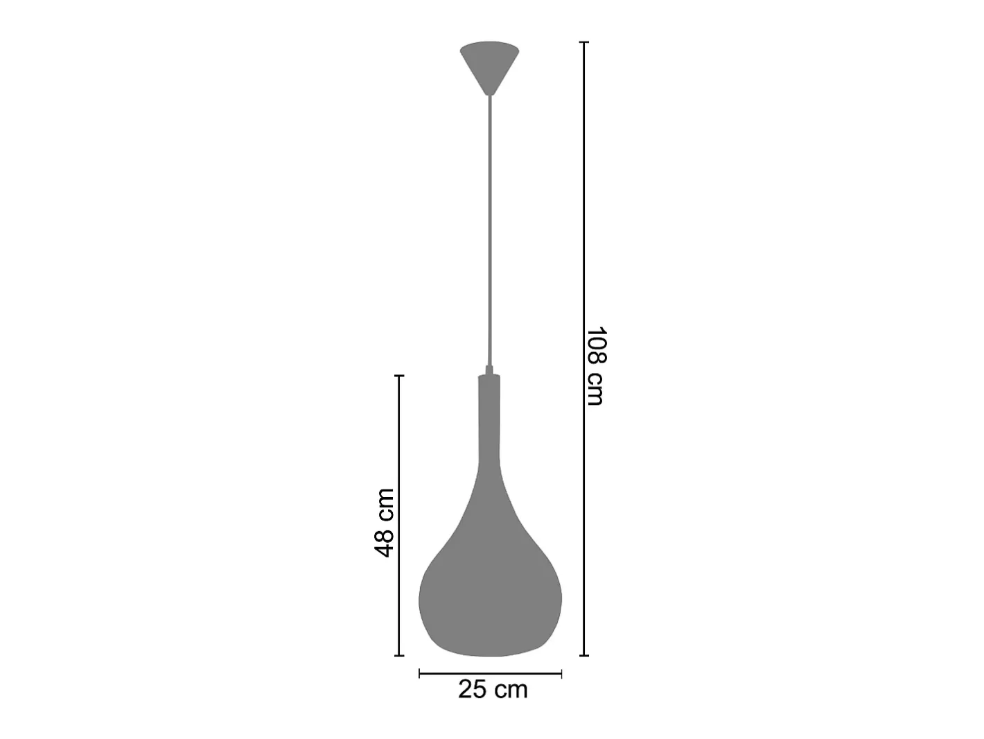 TOSEL Lámpara Suspendida-Suspensión ,vidrio, ,A108xD25xP25cm Negro