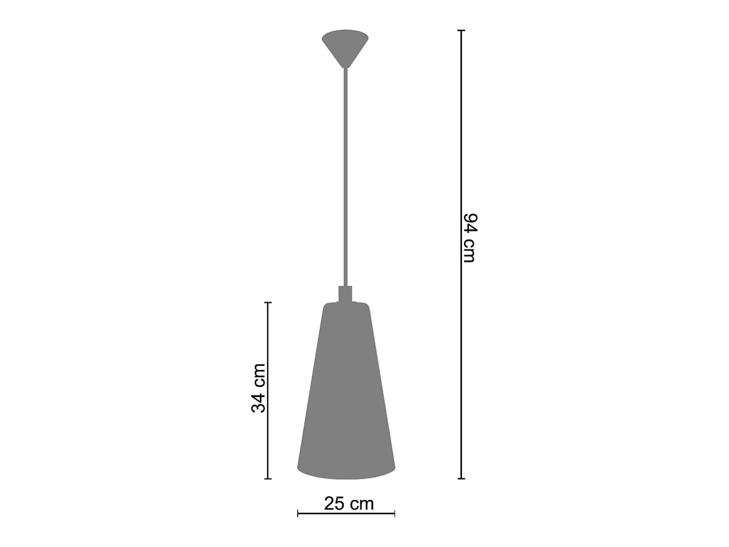 TOSEL Suspensión ,vidrio, ,A 94xD 25x P 25cm Negro Discount