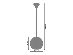 TOSEL Suspensión ,vidrio, , A77xD20xP 20cm Negro Outlet