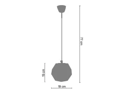 Best TOSEL Suspensión ,vidrio,, A 77xD19xP19cm Rojo