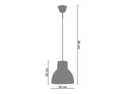 TOSEL Lámpara Suspendida-Suspensión ,vidrio-,,A90xD30xP30cm Rojo