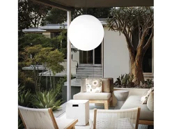 Ideal Lux Suspensión esférica en material plástico opalino. Blanco New