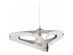 Suspensión Onyx con difusor cortado a láser en hierro blanco y acabados en cromo pulido con dec. Cable eléctrico regulable y plata antigua, 1 luz. Plateado Best