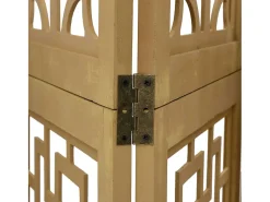 Tabique divisorio de 4 paneles en madera maciza de paulownia marrón Marru00f3n Online
