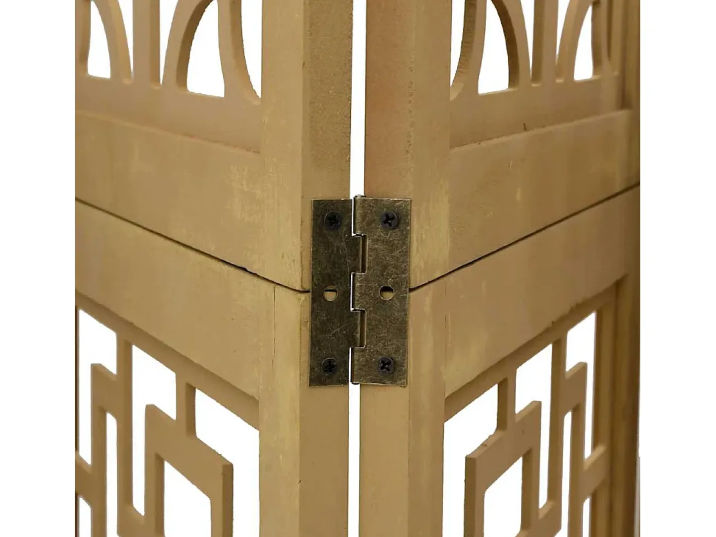 Tabique divisorio de 4 paneles en madera maciza de paulownia marrón Marru00f3n Online