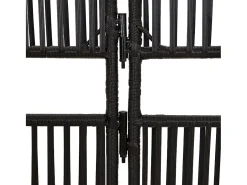 Online Tabique divisorio de 5 paneles de mimbre de resina negra Negro