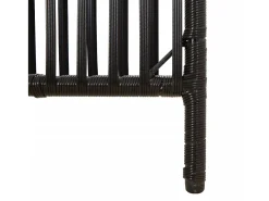 Online Tabique divisorio de 5 paneles de mimbre de resina negra Negro