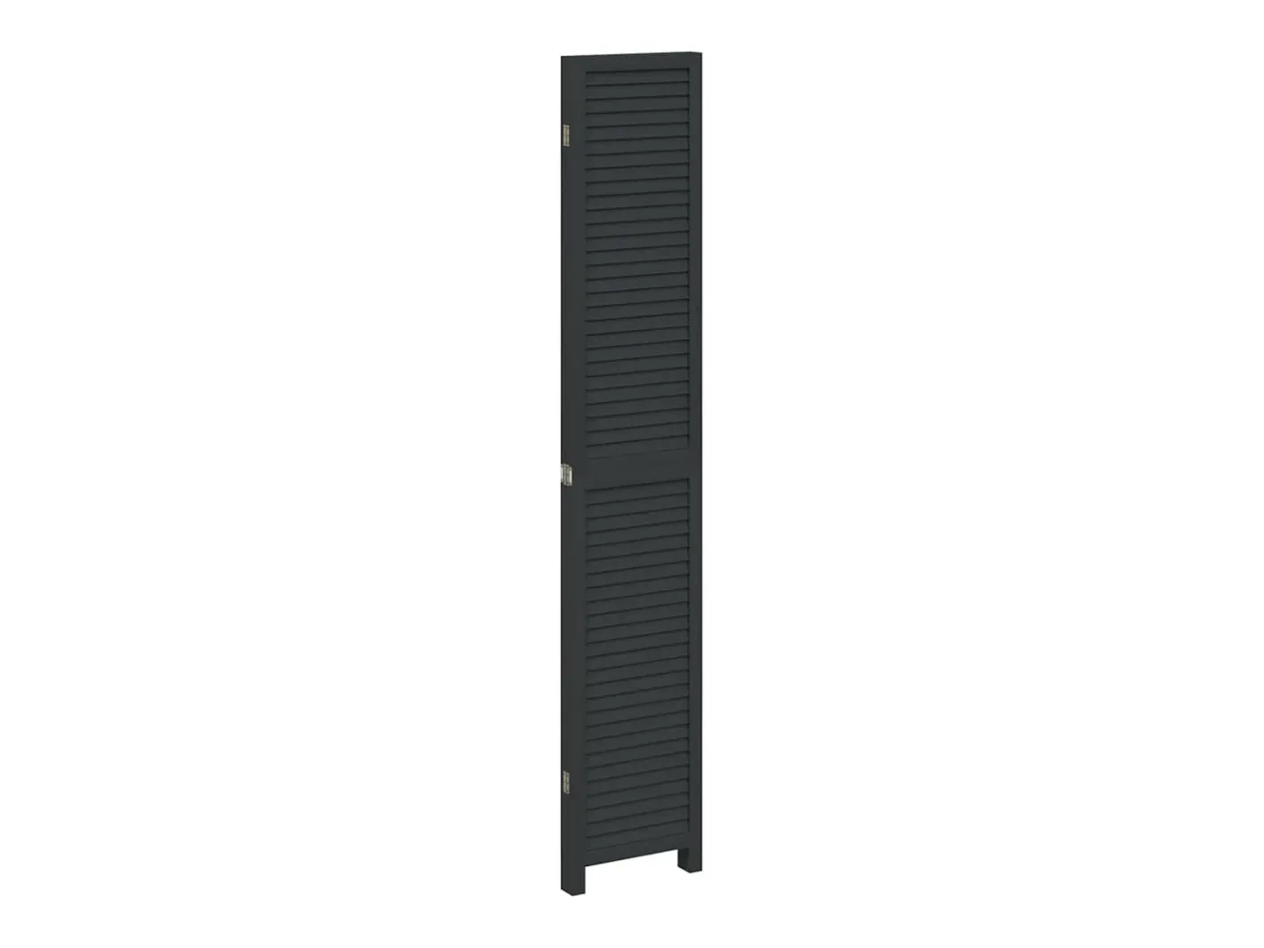 Tabique divisorio de 4 paneles en madera maciza de paulownia negra Negro Online