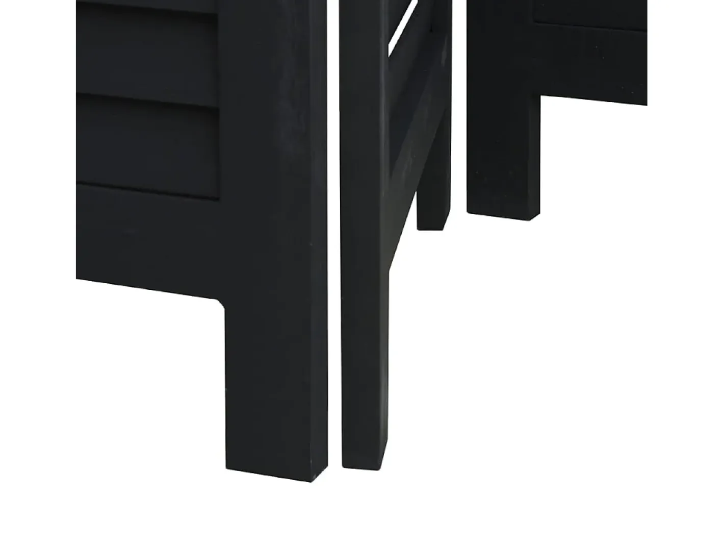 Tabique divisorio de 4 paneles en madera maciza de paulownia negra Negro Online