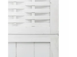 Tabique divisorio de 3 paneles en madera maciza de paulownia blanca Blanco Clearance
