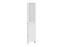Clearance Tabique divisorio de 4 paneles en madera maciza de paulownia blanca Blanco
