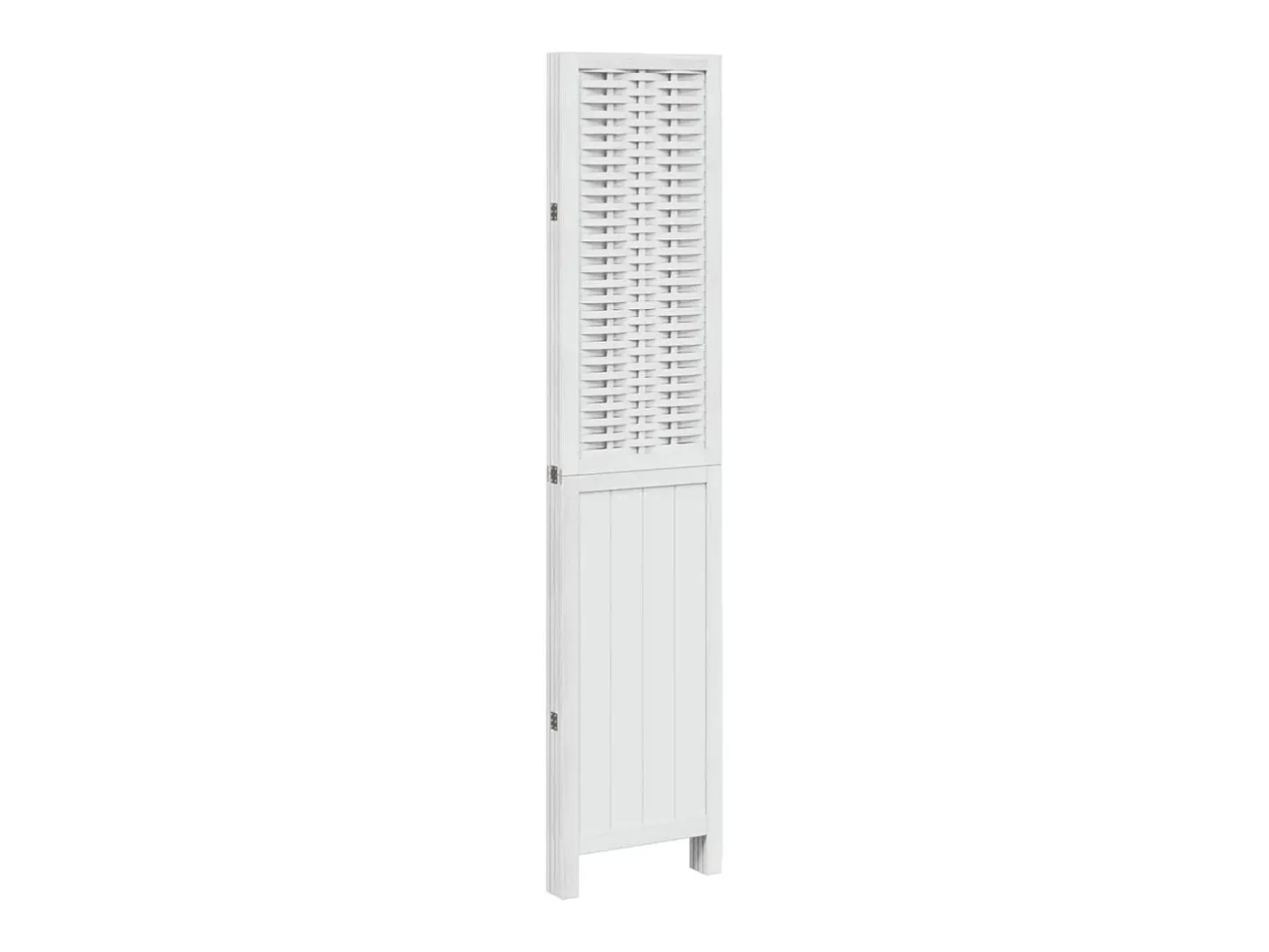 Clearance Tabique divisorio de 4 paneles en madera maciza de paulownia blanca Blanco