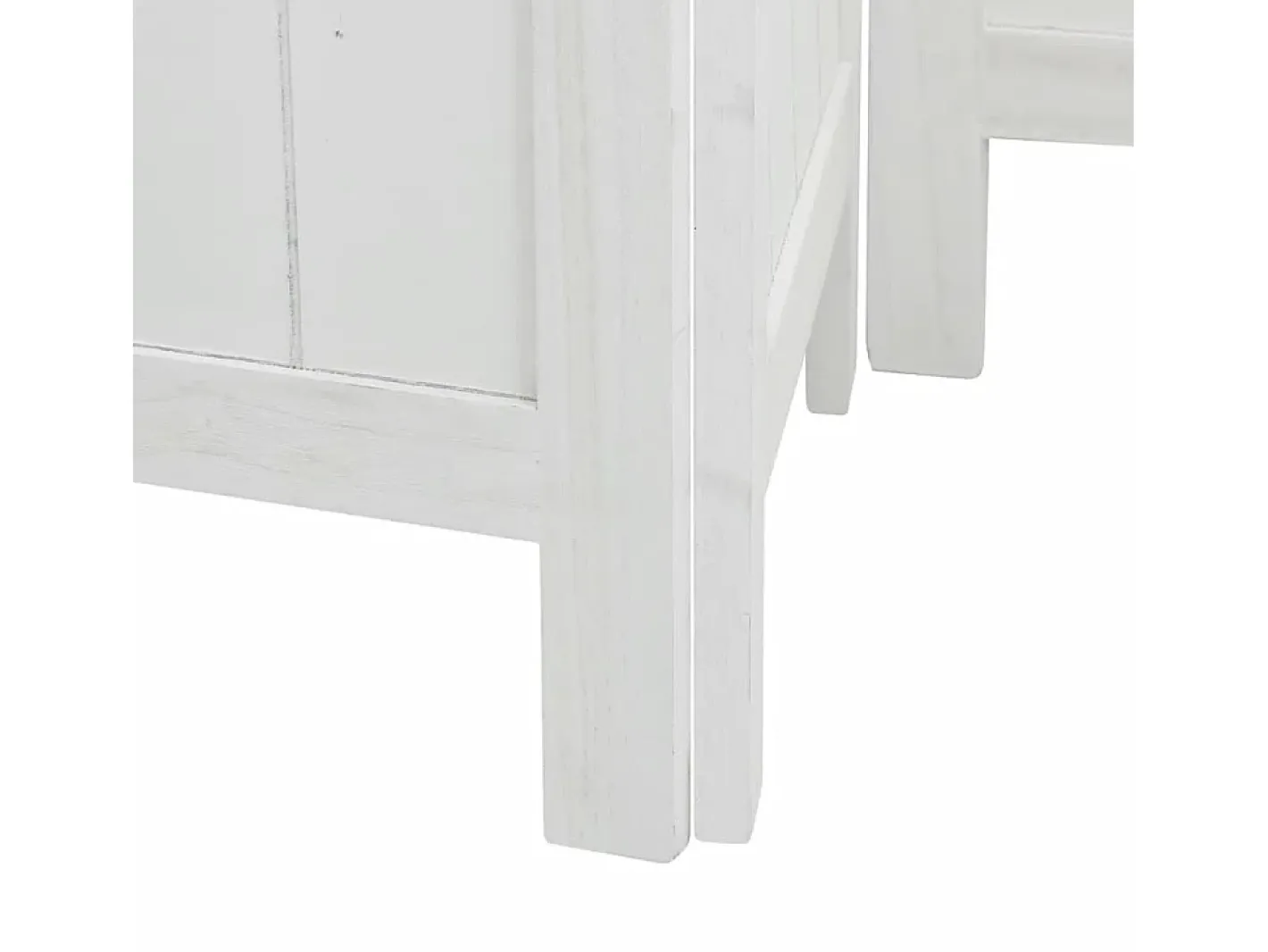 Clearance Tabique divisorio de 4 paneles en madera maciza de paulownia blanca Blanco