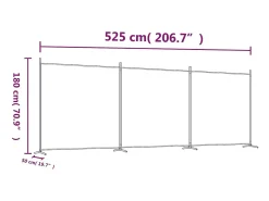 Sale Tabique divisorio de 3 paneles Antracita 525x180 cm Tejido Gris