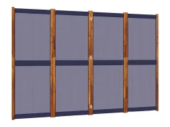 Tabique divisorio de 4 paneles oscuro 280x180 cm Azul Online
