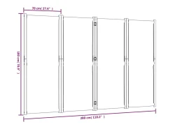 Tabique divisorio de 4 paneles oscuro 280x180 cm Azul Online
