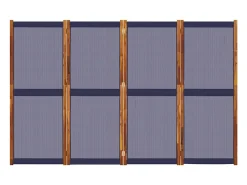 Tabique divisorio de 4 paneles oscuro 280x180 cm Azul Online