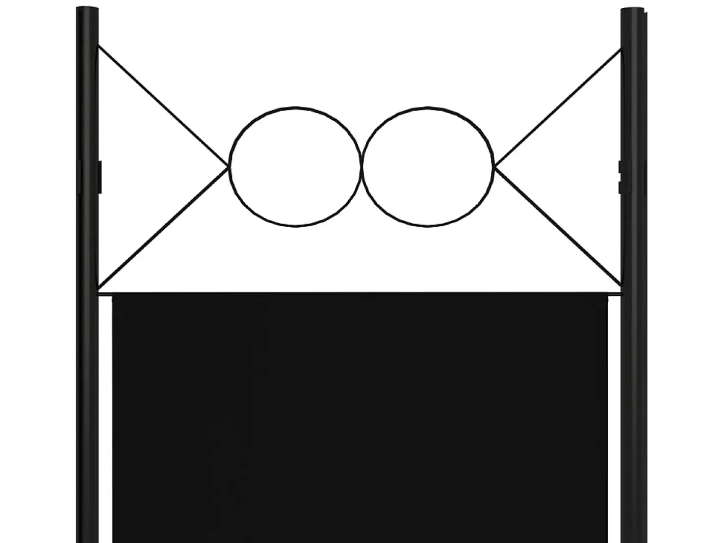 Tabique divisorio de 4 paneles 160 x 180 cm Negro Discount