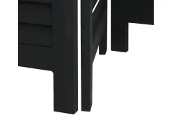 Outlet Tabique divisorio de 3 paneles en madera maciza de paulownia negra Negro