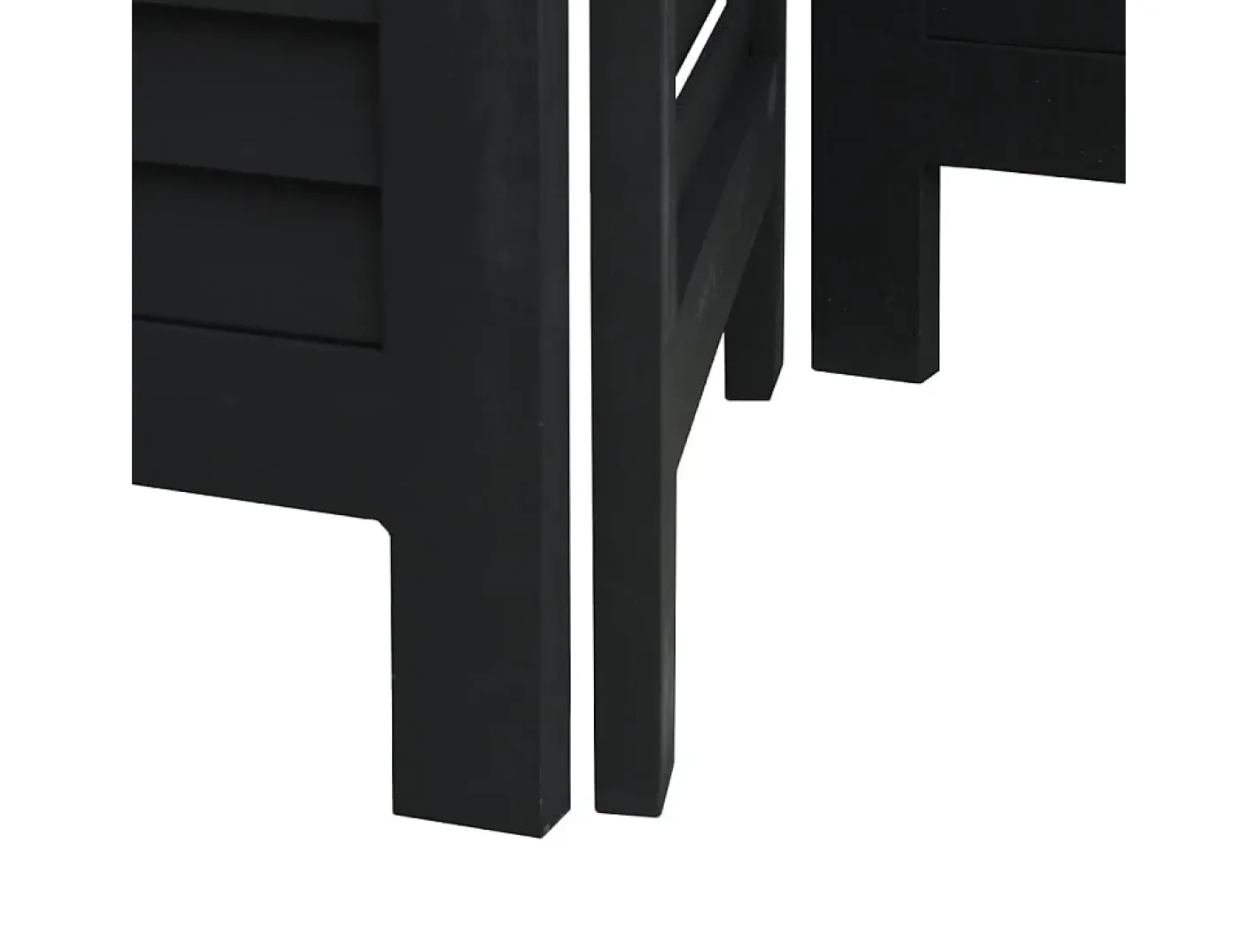Outlet Tabique divisorio de 3 paneles en madera maciza de paulownia negra Negro