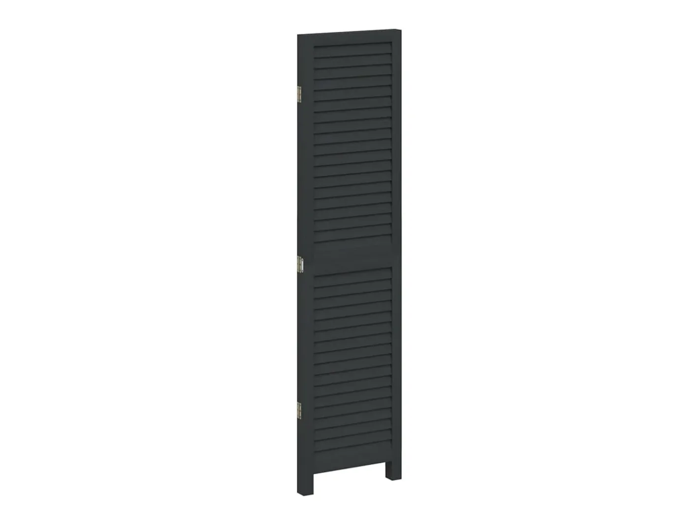 Outlet Tabique divisorio de 3 paneles en madera maciza de paulownia negra Negro